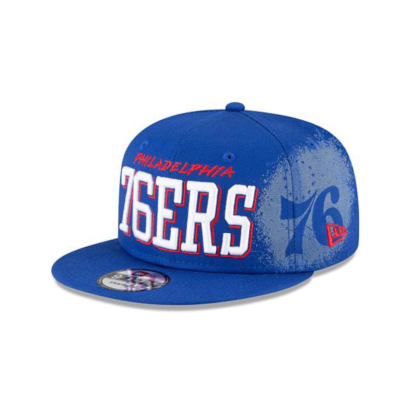 NBA Philadelphia 76ers Faded 9Fifty Snapback (AFZ1174) - Blue New Era Caps